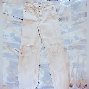 RSQ - Tilly’s, Cream Ripped Jeans